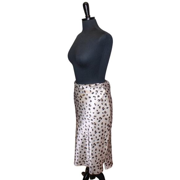 Le Lis Animal Print Midi Slip Skirt Leopard Cheetah Size S - Picture 2 of 4